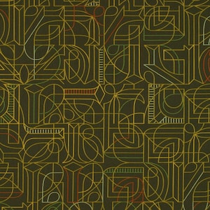 RARE OOP Marian Bantjes Maharam Textile Fabric  "Telary" by Graphic Designer Marian Bantjes 54 inches X 72 inches (2 yards) 2013