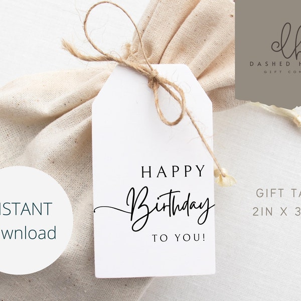 Happy Birthday To You Party Gift Tags, Printable Gift Tags, Birthday Gift Labels, Birthday Gift Tags, Instant Download, Not Editable