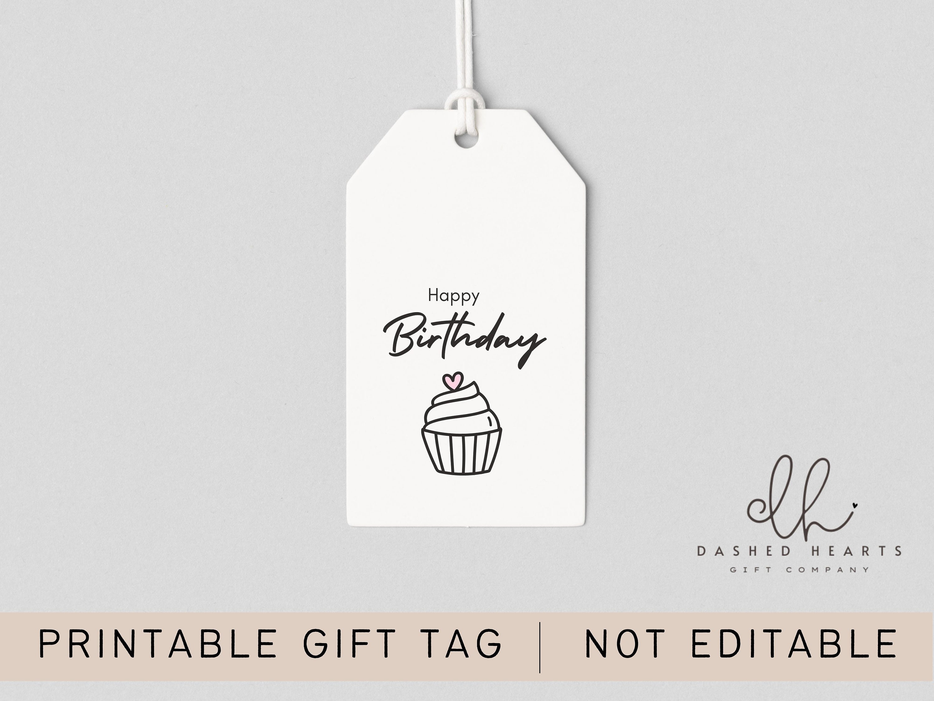 Cupcake Happy Birthday Party Gift Tags Printable Gift Tags - Etsy