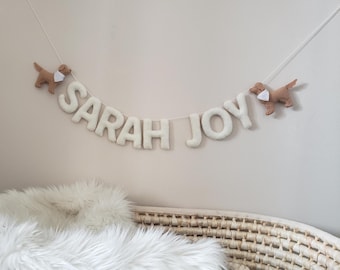 Felt Name Garland: Golden Retriever Nursery Banner