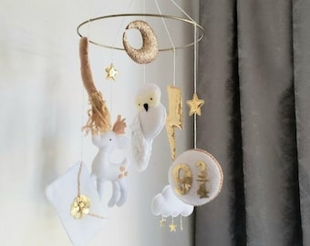 Wizard Baby Mobile: Owl, Deer, Stars - Magical Nursery Decor