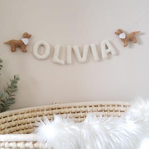 Felt Name Garland: Golden Retriever Nursery Banner Wall Hanging