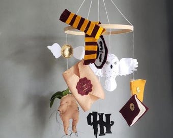 Wizard Nursery Mobile: Handmade Magical Baby Decoration .Hp
