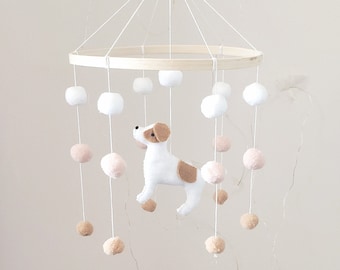 Jack Russell terrier dog mobile,puppy mobile, cot mobile, dog for crib mobile