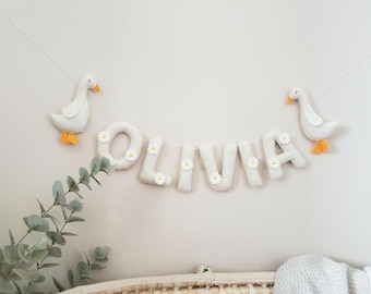 Felt Name Banner: Goose & Daisy Nursery Garland