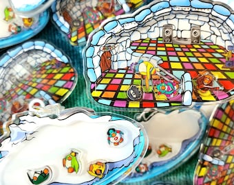 Club Penguin Shaker Double-Sided 3.5" Acrylic Keychain