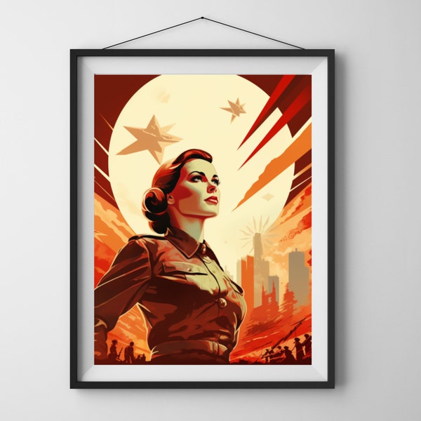 Revolutionary Women Propaganda Poster - Instant Digital Download