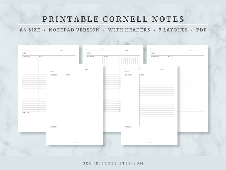 A4 Size Printable Cornell Notes Notepad Version With Etsy Australia a4-size-printable-cornell-notes-notepad-version-with-etsy-australia