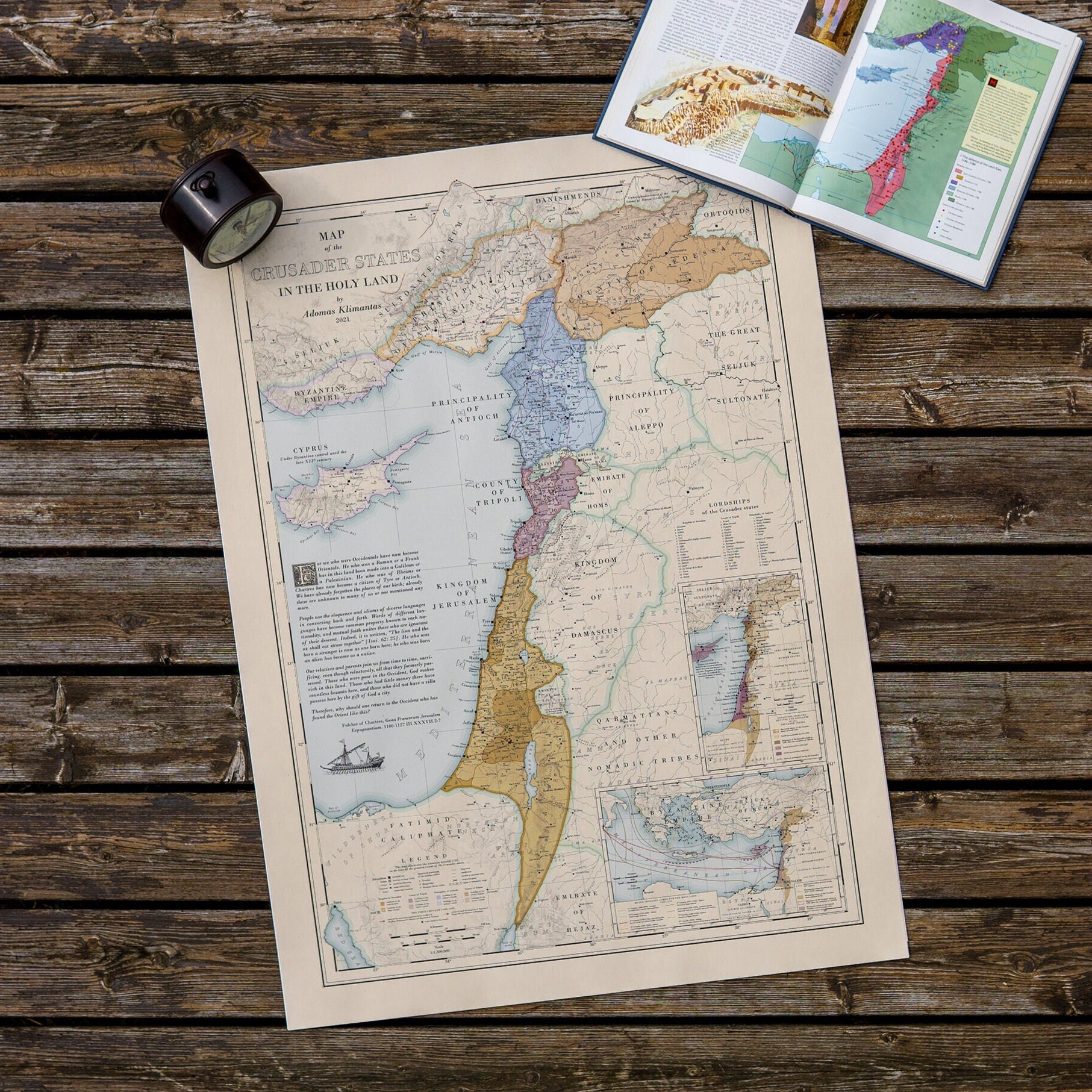 Map of the Crusader States - Etsy