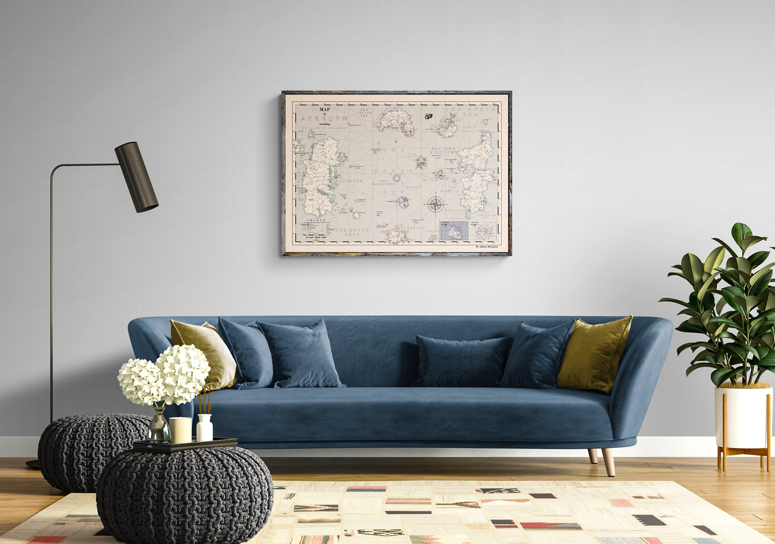 Azeroth World of Warcraft Vintage Map Poster - Etsy