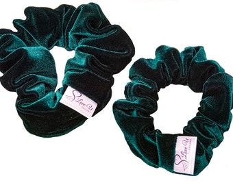 Velvet Green Scrunchies