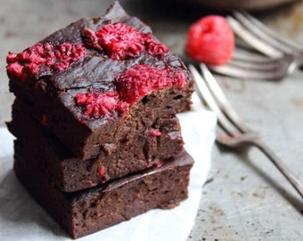 KETO Organic Raspberry Brownie Boosted with Collagen and MCT Oil - Low Carb, Sugar Free, Gluten Free, Diabetic, Ketogenic