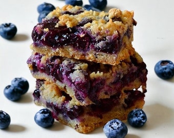 KETO Blueberry Crumb Bars - Low Carb, Gluten Free, Sugar Free, Diabetic