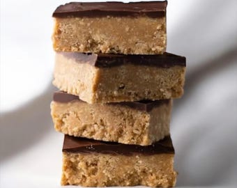 KETO Chocolate Peanut Butter Bars boosted with Collagen and MCT Oil- Organic Low Carb Reese’s Bars - Sugar Free, Gluten Free, Diabetic