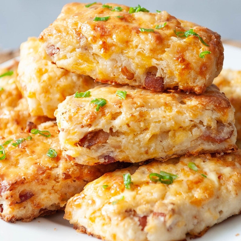 KETO Organic Baconcheddar Scones With Chives Low Carb Bacon Etsy