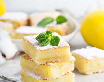 KETO Organic Lemon Bars Boosted with Collagen - Low Carb, Sugar Free, Gluten Free, Diabetic, Ketogenic