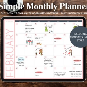 Monthly Planner Goodnotes Template, Undated Planner, Monthly Digital Planner, Monthly Planner Page, Goodnotes, Notability, Noteshelf, Ipad