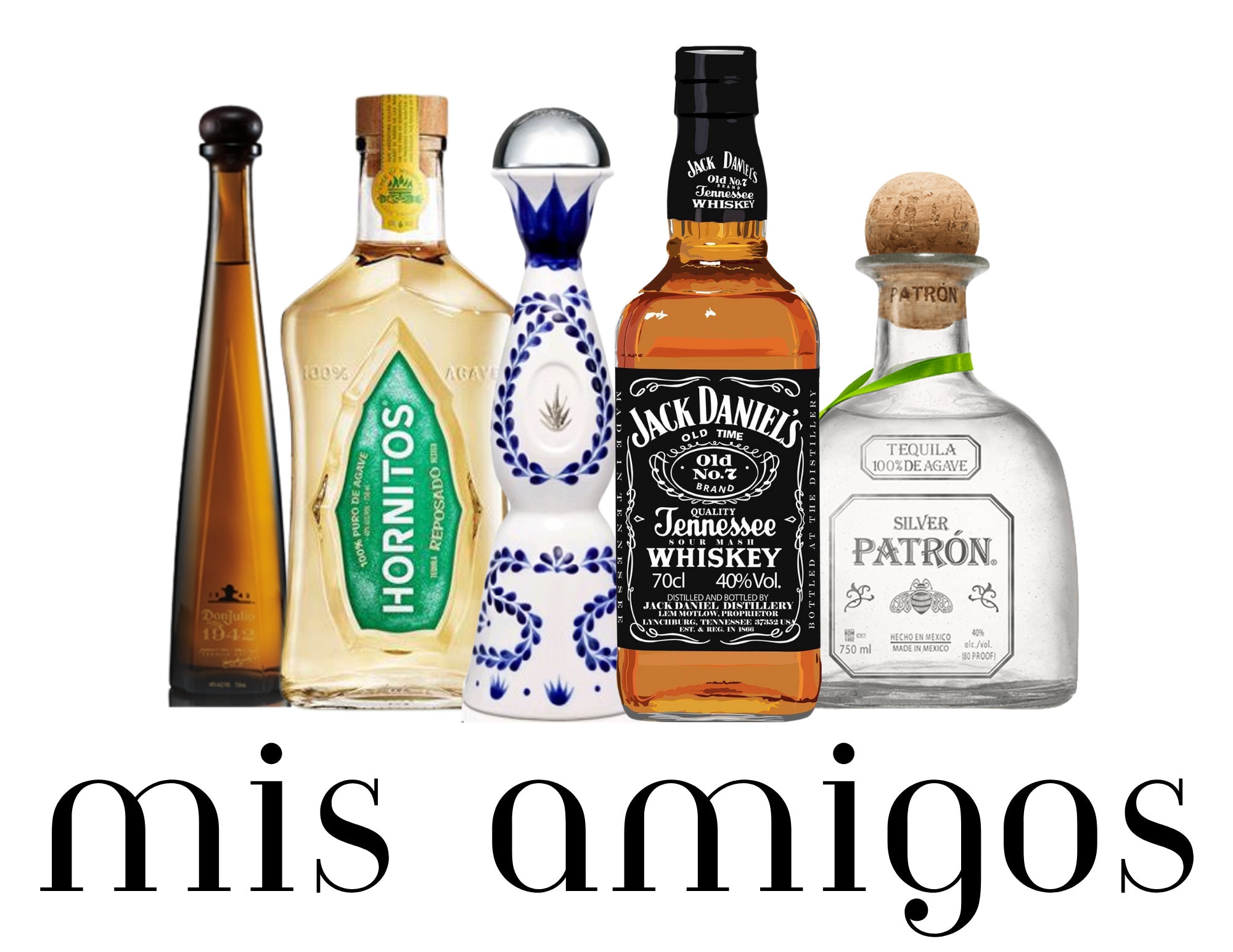 Mis Amigos Liquor Bottle Svg Digital File Etsy