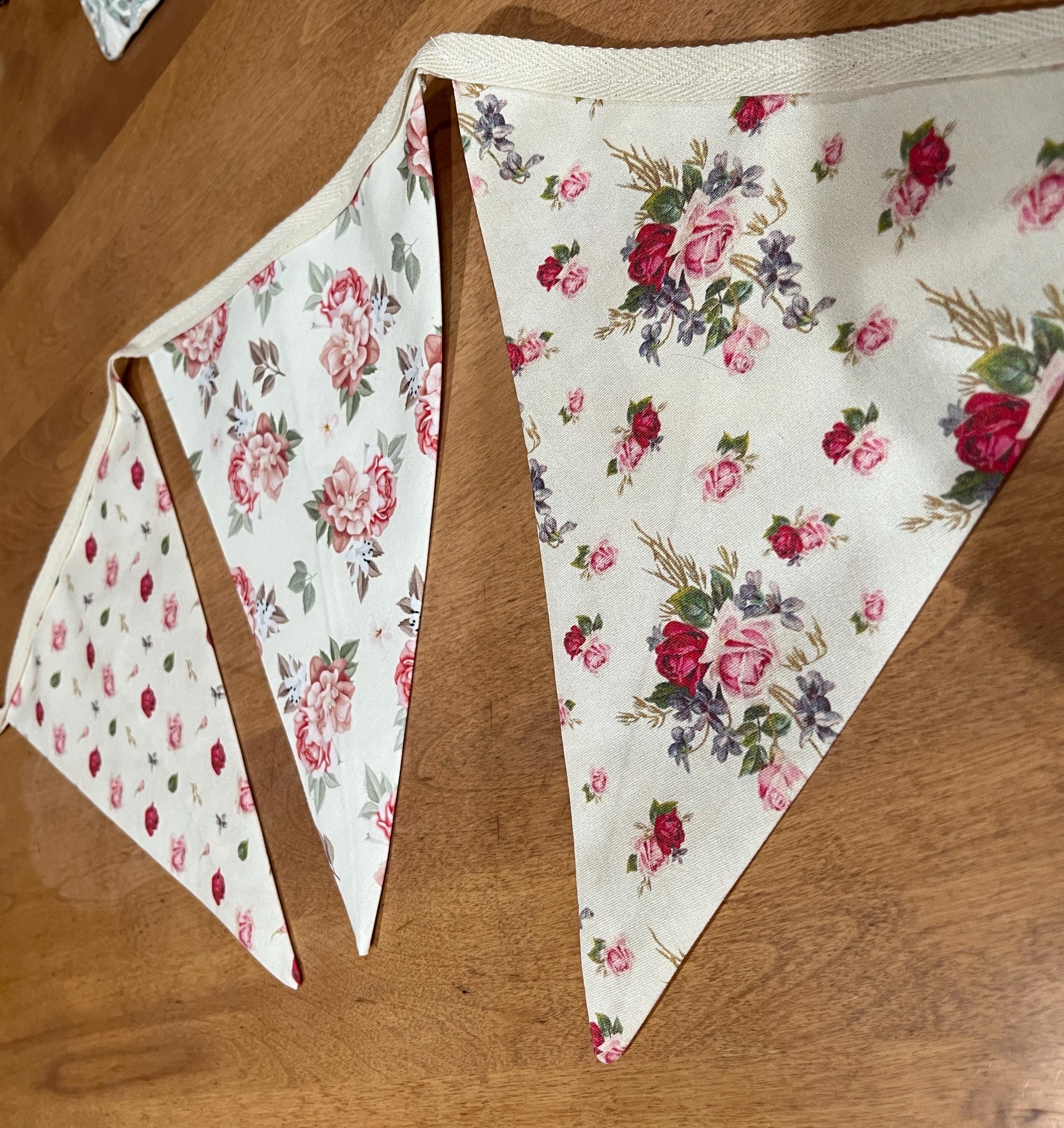 Vintage Rose Pattern Fabric Bunting|fabric Garland - Etsy