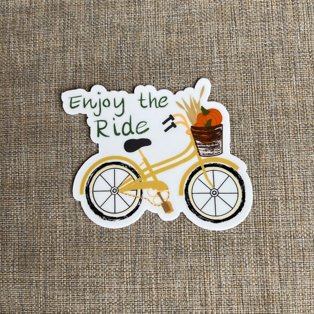 Enjoy the Ride | Fall Bicycle Sticker - Etsy