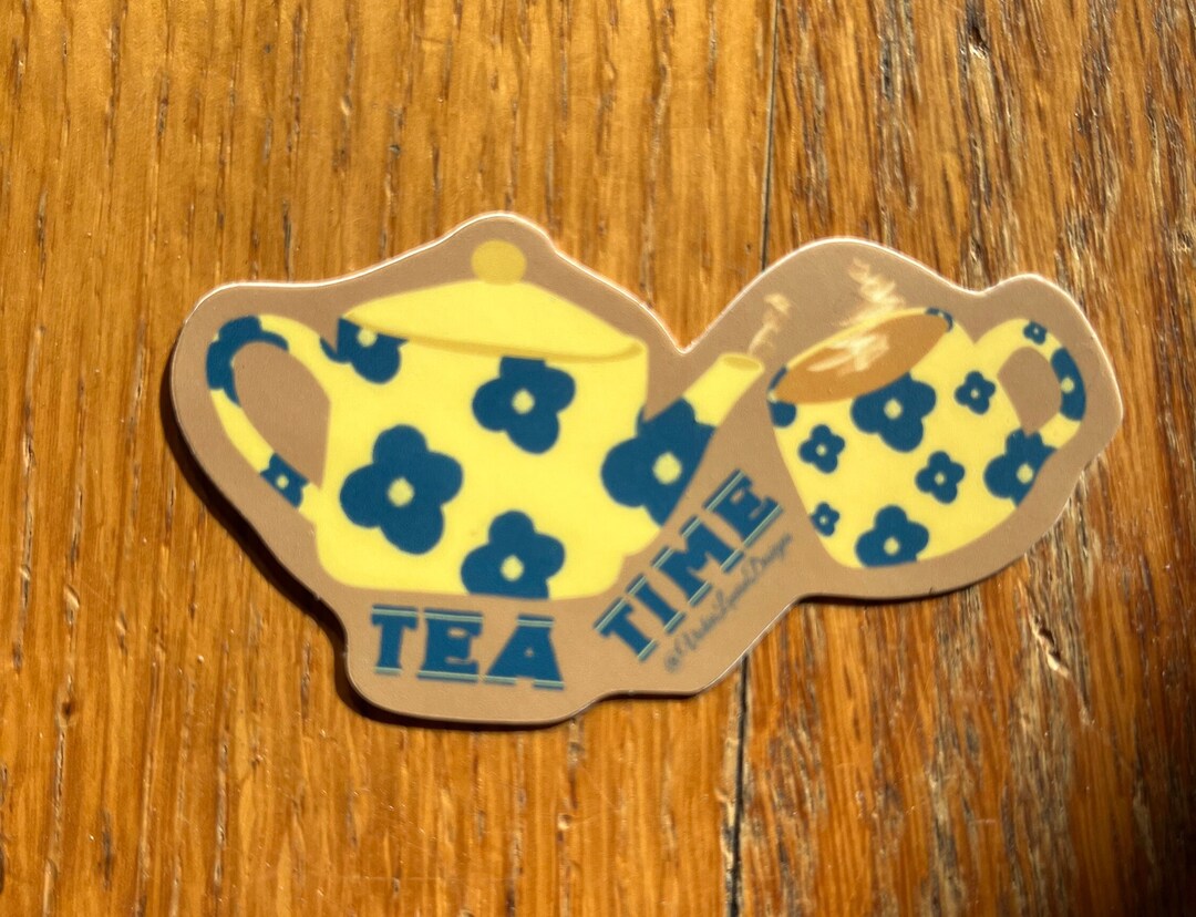 Tea Time Vinyl Sticker - Etsy