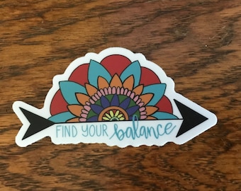 Find your balance mandala sticker