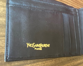 Vintage Mens Yves Saint Laurent Tri Fold Wallet Black. Never -  Israel