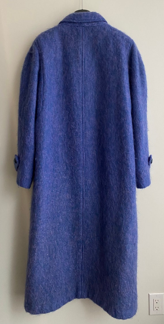 Vintage Cobalt Blue Mohair Oversized Long Wool Co… - image 5