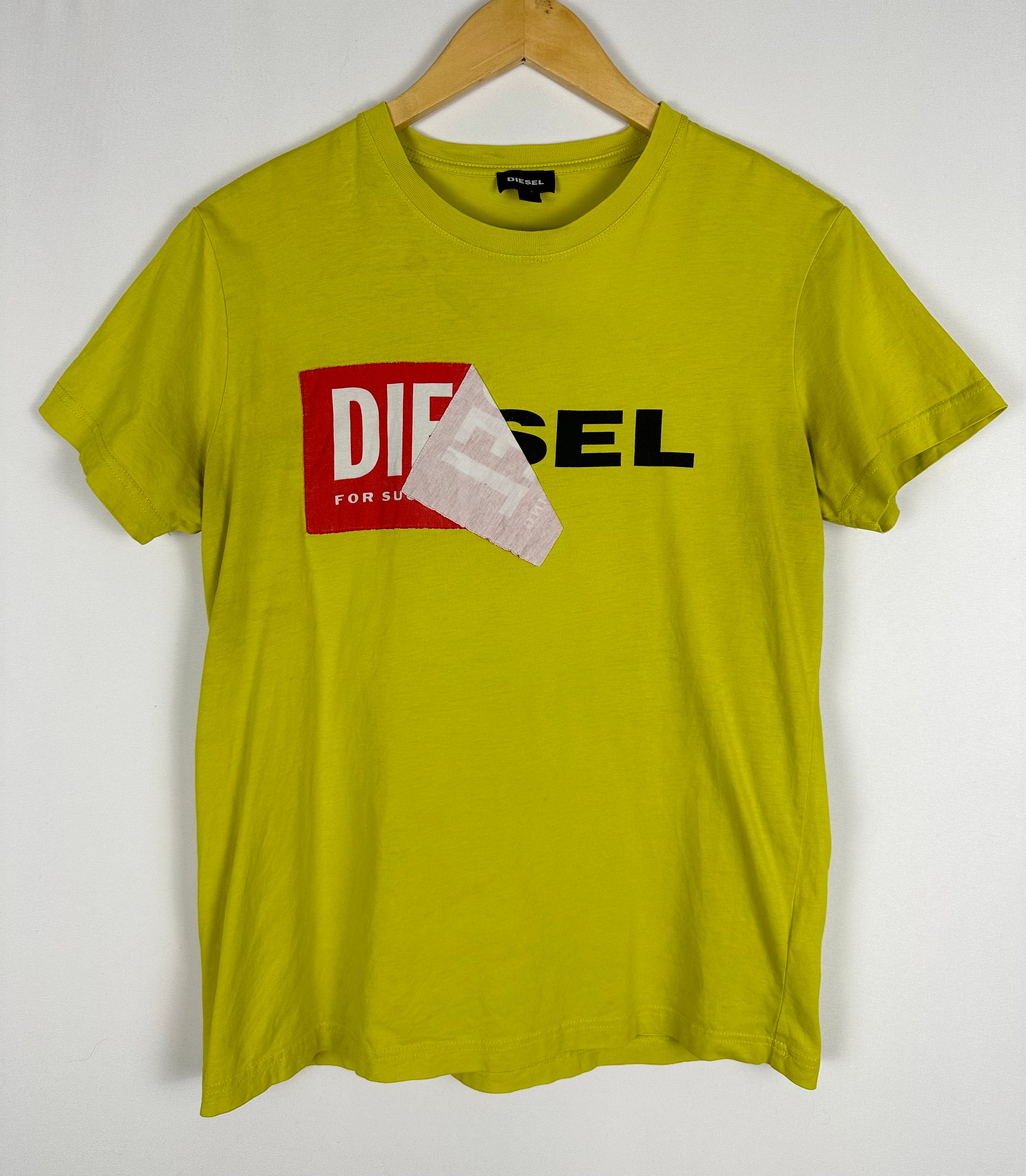 Vintage 2000s Diesel Brand Short Sleeved Cotton Crewneck Graphic Logo Tee Shirt in Citron Yellow and Red Y2K Style Size Small / Medium - Etsy Vintage 2000s Diesel Brand Short Sleeved Cotton Crewneck Graphic Logo Tee Shirt in Citron Yellow and Red Y2K Style Size Small / Medium - Etsy