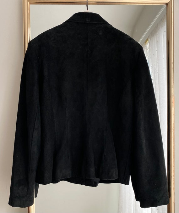 Vintage Danier Leather Black Suede Blazer Jacket … - image 7