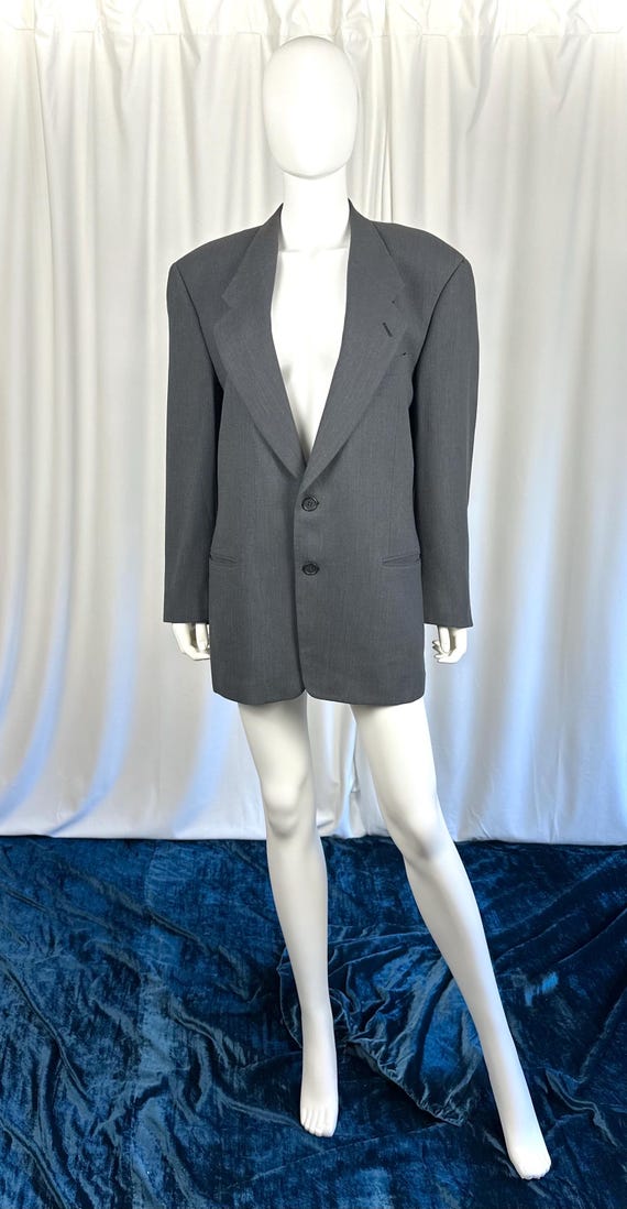 ジャケット・アウター 80s GIORGIO ARMANI wool/linen jacket BLK Giorgio Armani New Vintage 80s / Giorgio Armani Blazer