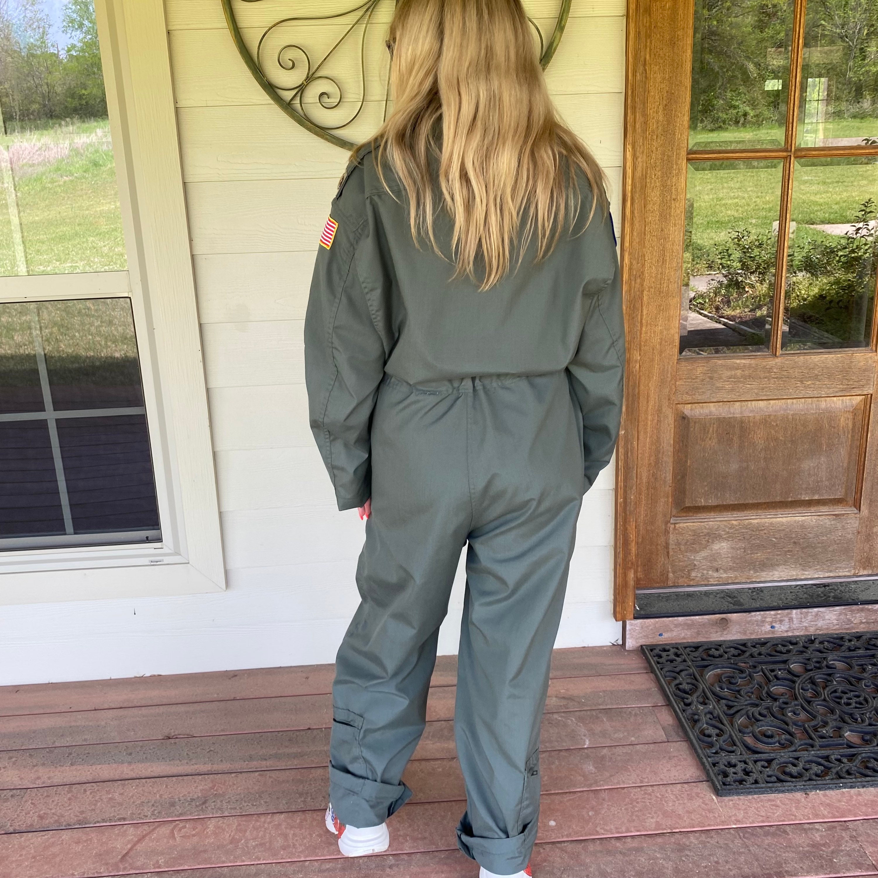 Vintage Sage Green Flight Suit Coveralls – US Air Force Auxiliary