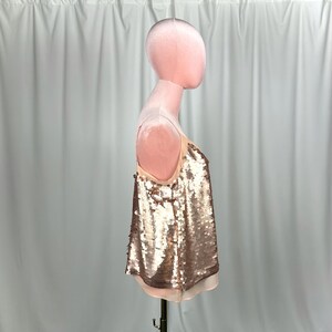 Moulinette Soeurs Paljettopp Guld Champagne Anthropologie Festlinne Storlek 6 Disco Glam Layered Paljettopp Kvällshelg bild 9