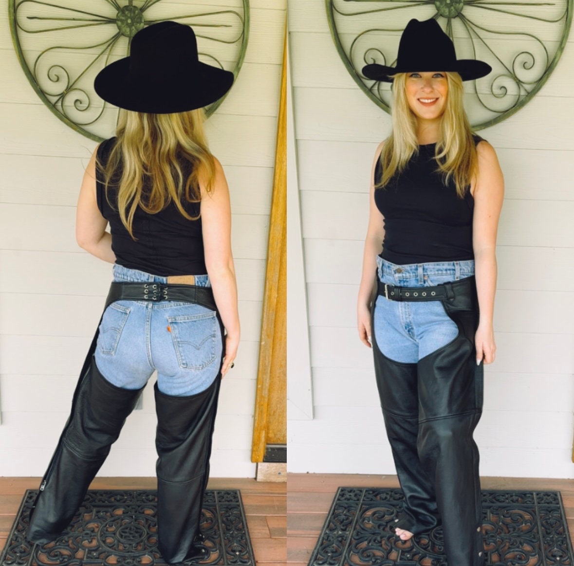 Handmade Cowgirl Chap Buckskin Suede Beige Pants Rodeo Style Chap Western  Wear