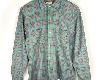 Vintage 1950s/1960s DOMINION CLOTH Rayon Sport Shirt ~ XL