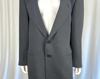 ジャケット・アウター 80s GIORGIO ARMANI wool/linen jacket BLK 1980s Giorgio Armani - Mani - Dark Gray Wool Single Breasted