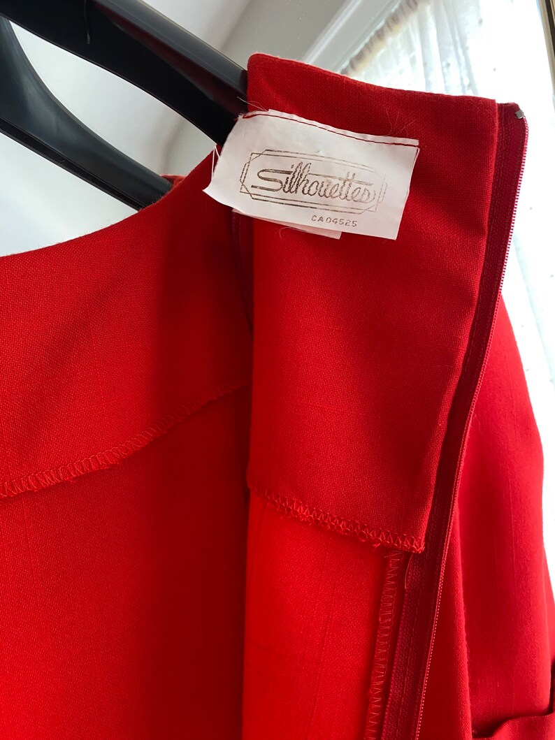 Vintage 1980s Candy Apple Red Dress With Puffy Shoulder Etsy