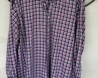 Vintage 90s Ralph Lauren Cotton Plaid Shirt • Red & Purple Check, Blake Fit