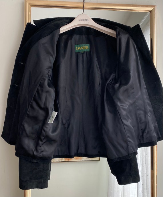 Vintage Danier Leather Black Suede Blazer Jacket … - image 10