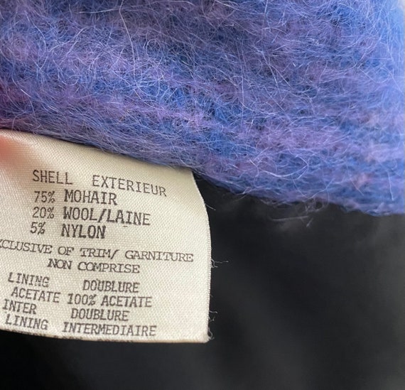 Vintage Cobalt Blue Mohair Oversized Long Wool Co… - image 8
