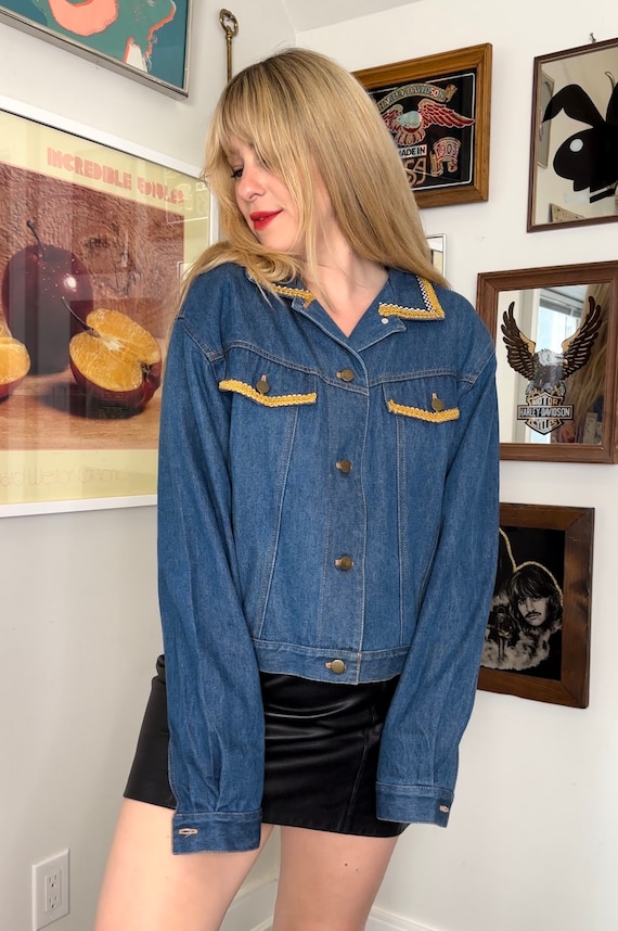 Vintage 80’s 90’s Kolorway Blue Denim Jean Jacket… - image 8