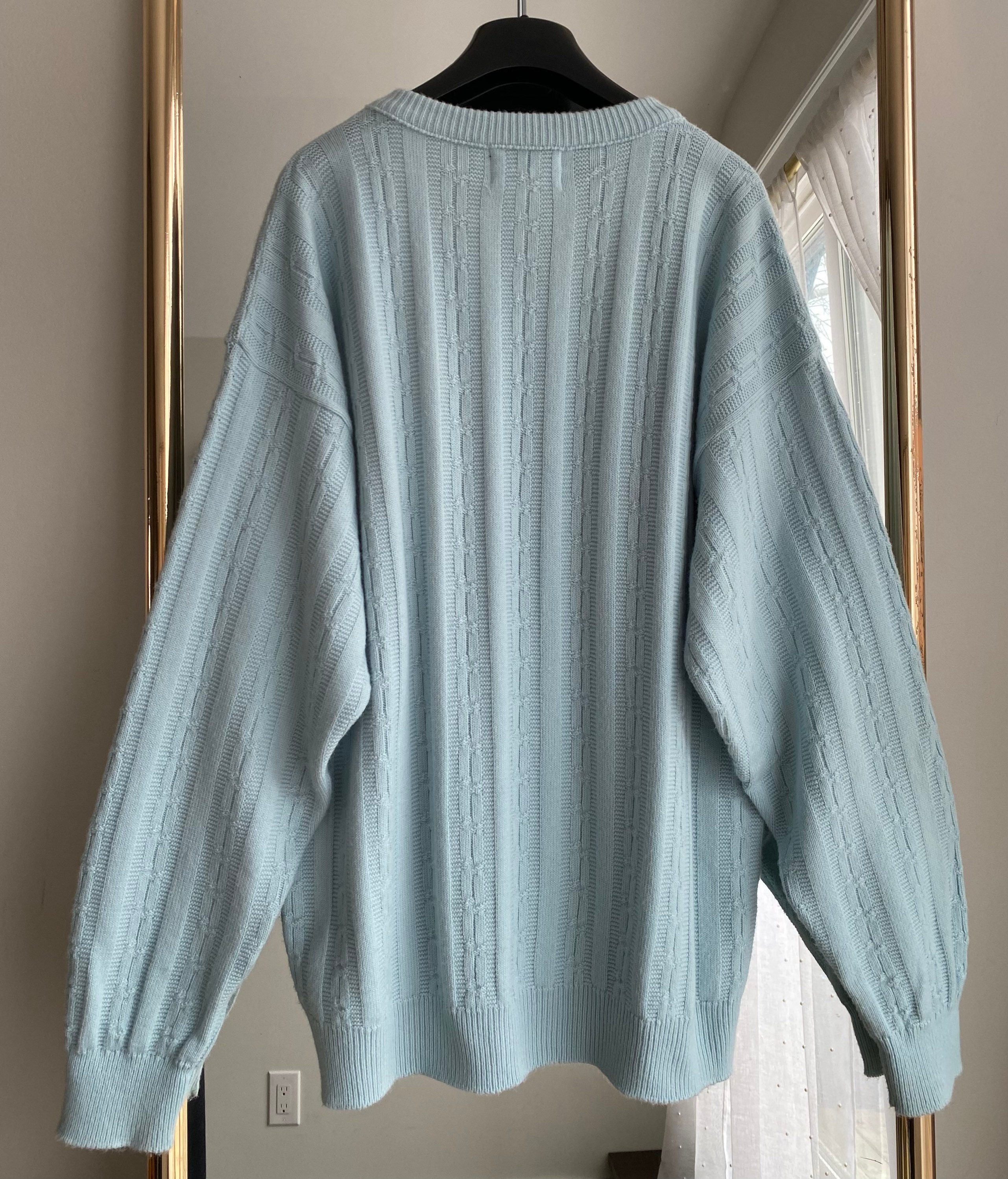 Vintage Christian Dior Cable Diamond Oversized Grandpa Pullover Knit
