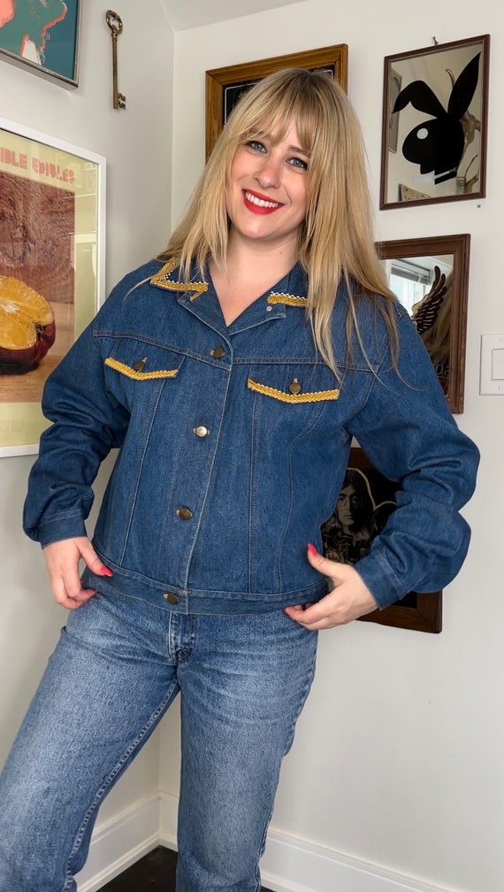 Vintage 80’s 90’s Kolorway Blue Denim Jean Jacket… - image 5