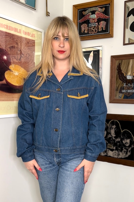 Vintage 80’s 90’s Kolorway Blue Denim Jean Jacket… - image 3