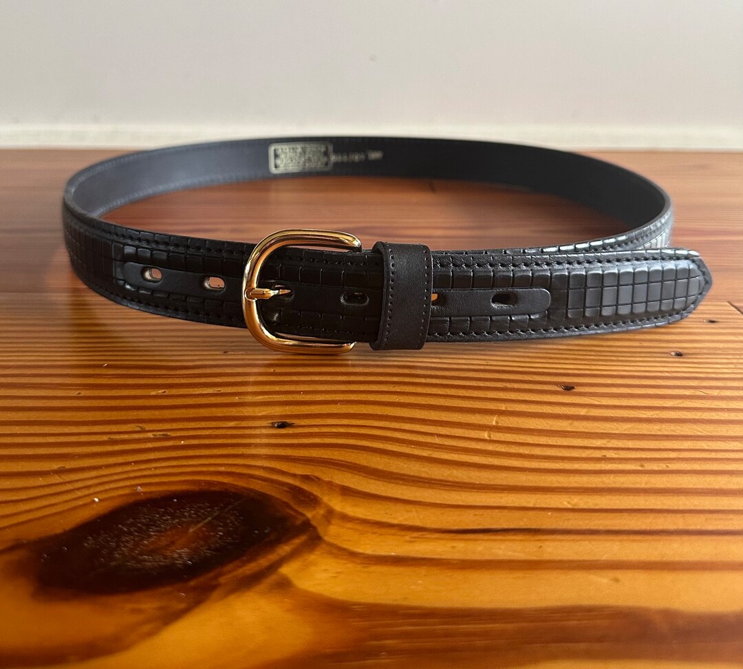 Italian Leather Belt - Black / Gold main image 0