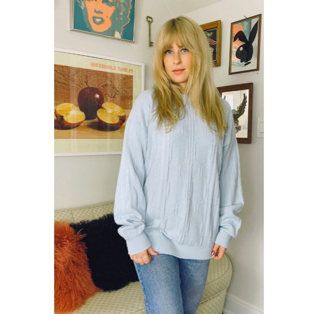 Vintage Christian Dior Cable Diamond Oversized Grandpa Pullover Knit