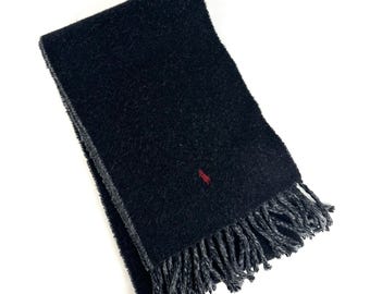 Polo Ralph Lauren Reversible Wool Blend Long Scarf in Black
