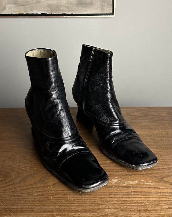 Vintage 1990’s Prada Square Toe Heeled Ankle Boots