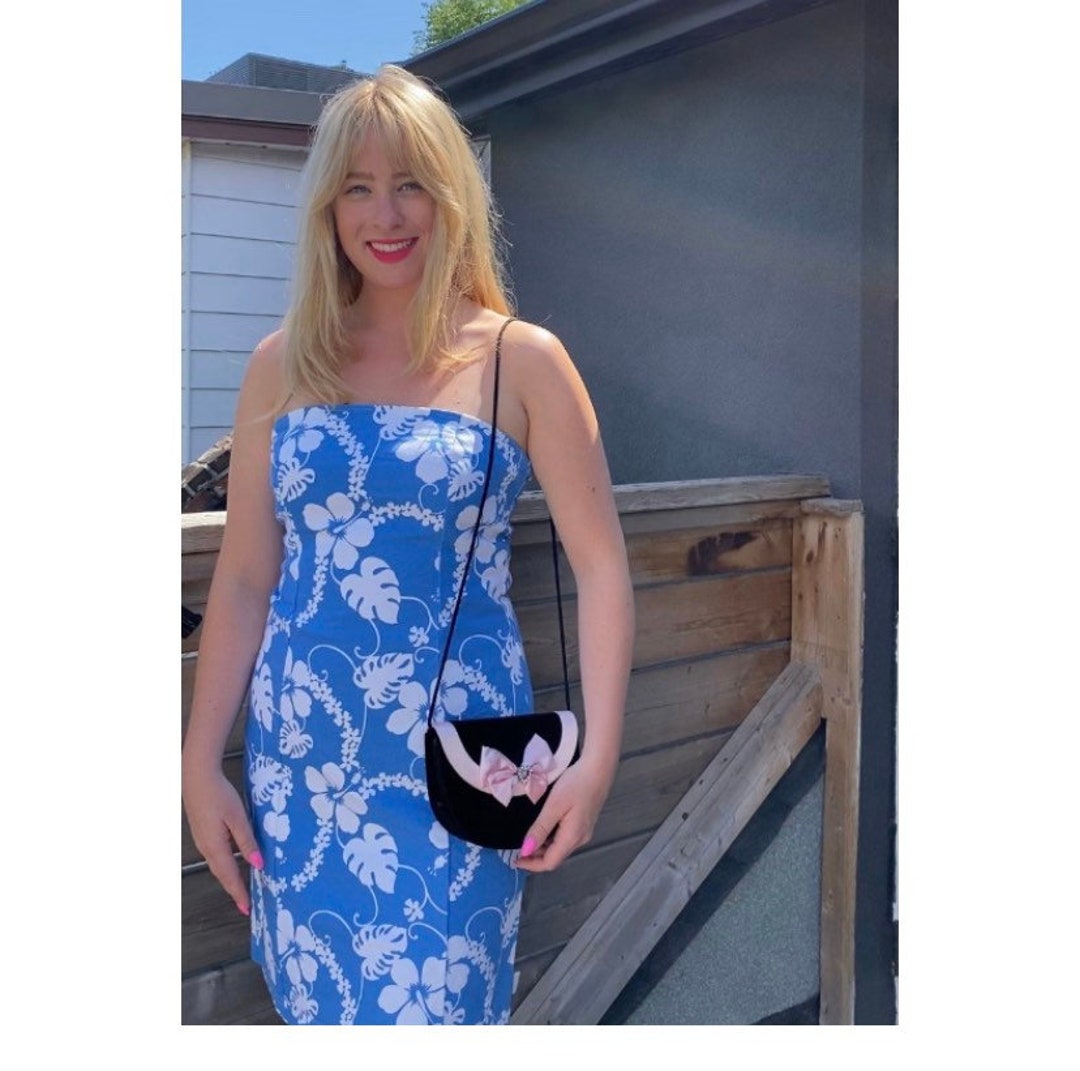 Vintage Hawaiian Tube Top Dress With Light Blue and White Etsy