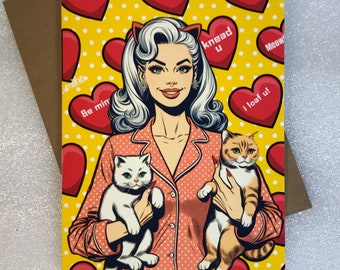 Cat Friendship Card, Funny Valentine for Friend, Galentine Card for Girlfriends, Cat Ladies, Cat Moms and Cat Lovers, Birthday Card
